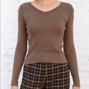 brandy melville brown long sleeve top